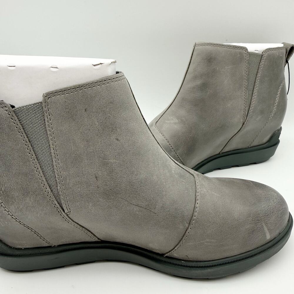 Sorel Women Evie ll Zip Wedge Bootie US 10.5 EU 41.5 Grey Leather Waterproof NIB - Picture 13 of 13